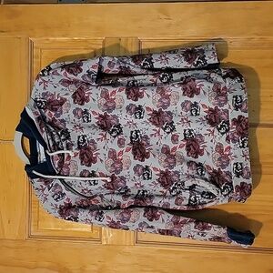 Ampersand Avenue DoubleHood Sweatshirt Rose Floral Print Size M